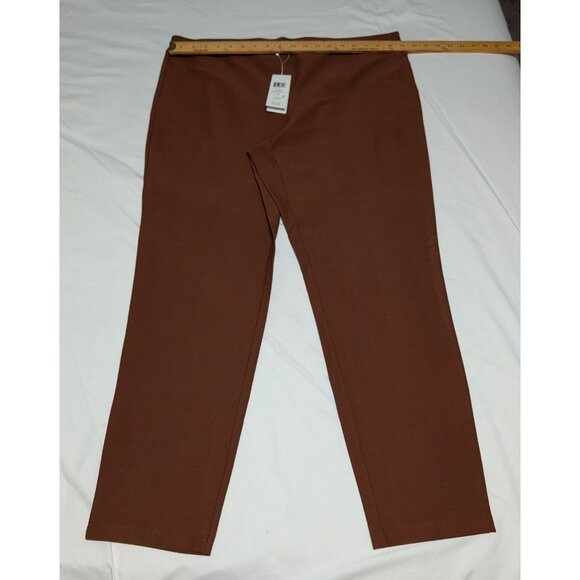 Eileen Fisher Womans Slim Ankle Pants Nutmeg 1X Washable Stretch Crepe Knit NWT - Picture 12 of 16